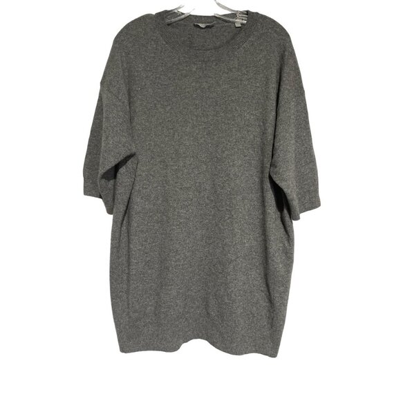 Mango Gray Oversized Wool/Blend Short Sleeve Sweater Tunic for Women - Picture 1 of 4